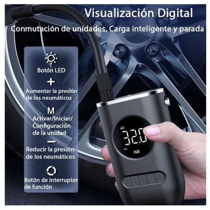 Mini Compresor Inflador Portátil – 4 Modos, Auto-Stop y USB-C