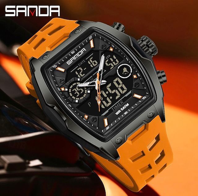 Reloj Sanda 6235 Esfera Grande Doble Hora