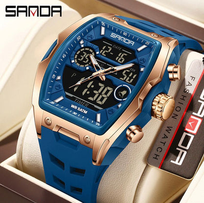 Reloj Sanda 6235 Esfera Grande Doble Hora
