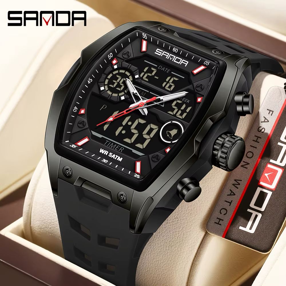 Reloj Sanda 6235 Esfera Grande Doble Hora