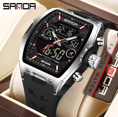 Reloj Sanda 6235 Esfera Grande Doble Hora