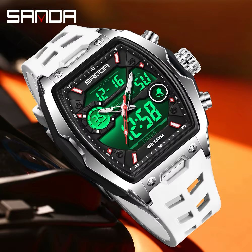 Reloj Sanda 6235 Esfera Grande Doble Hora